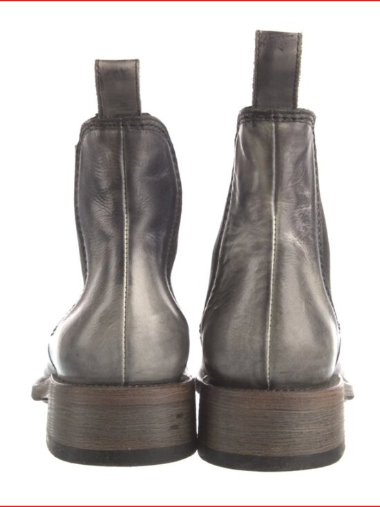 John Varvatos Distressed Black and Gray Leather Chukka Boots main image 12